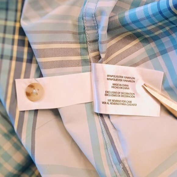 New Women's Eddie Bauer Adventure Blue Plaid Short Sleeve Shirt Size Large UPF - Picture 5 of 9